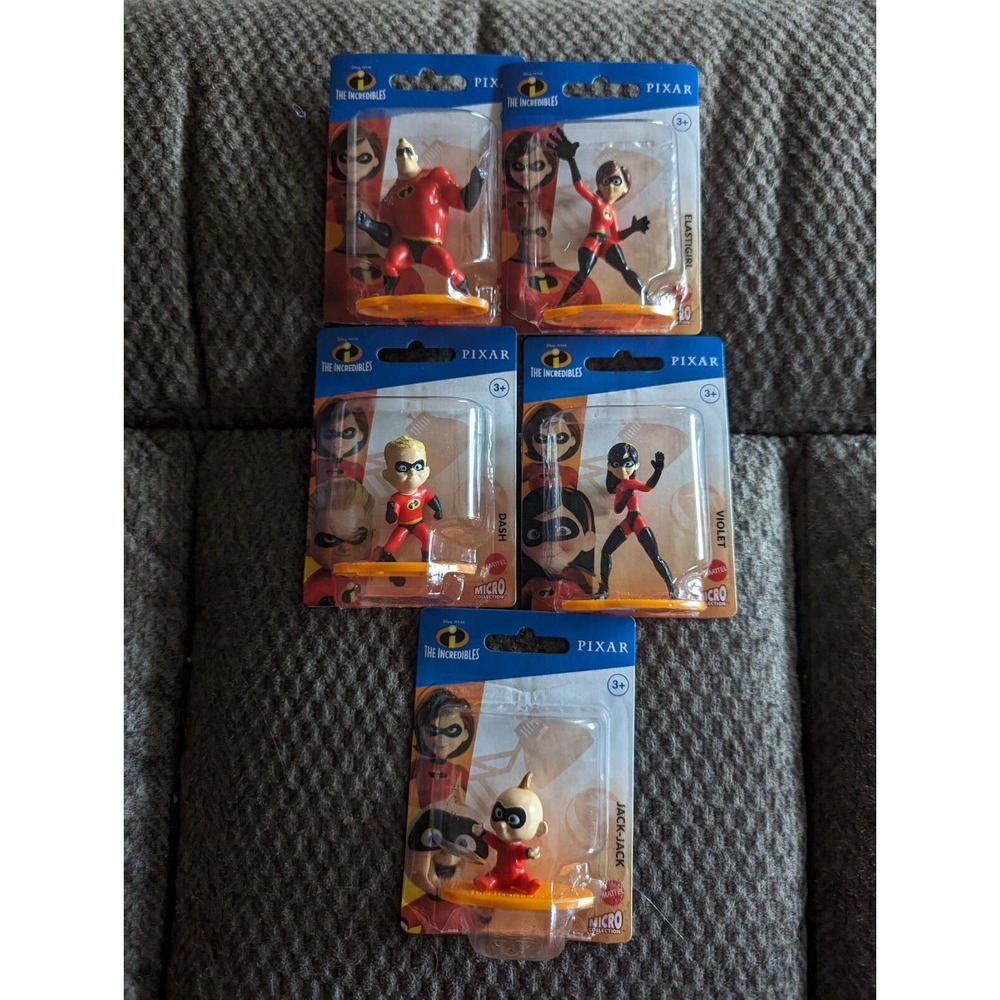 Disney Pixar The Incredibles Micro Mini Action Figures or Cake Toppers Set of 5